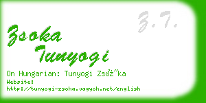 zsoka tunyogi business card